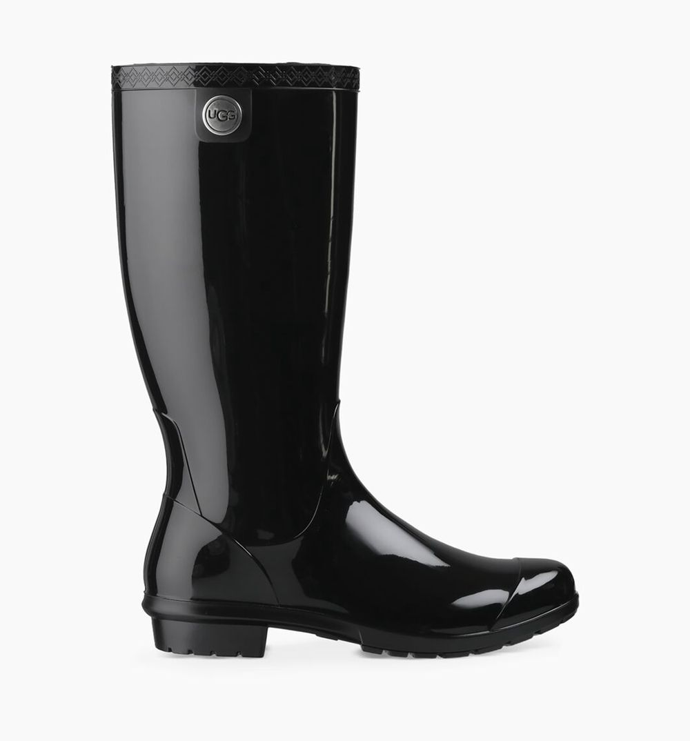 Ugg Rain Boot Womens - Ugg Shaye With Fur Black - 308TPQYAE